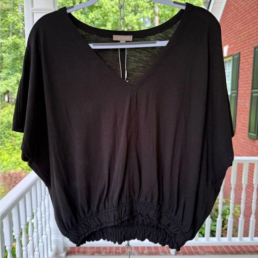 Lilla P womens Elastic Hem V-neck Dolman. Size L. NWT - Picture 4 of 7